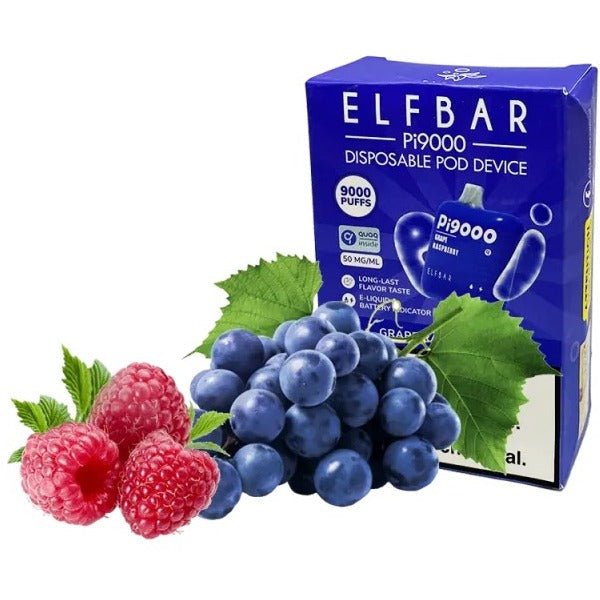 ELF BAR VAPES - Grape Raspberry Pi9000 (9000 PUFFS) - HAPPYTRAIL