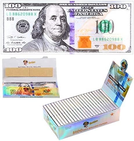 Honeypuff's $100 Bill Organic and Unbleached Rolling Papers with Tips - HAPPYTRAIL