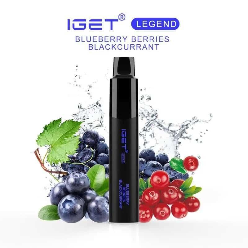 IGET (Legend) Flavour- Blueberry Berries Blackcurrant- 4000 Puffs - HAPPYTRAIL