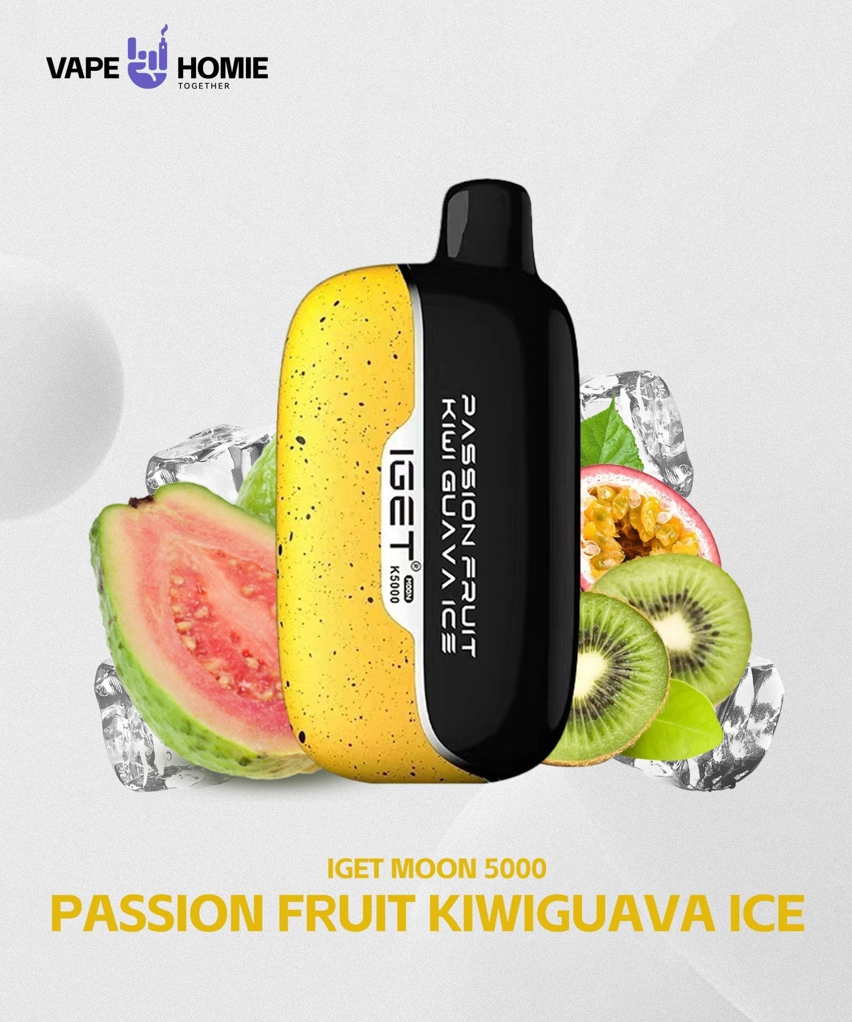IGET MOON K5000 - PASSION FRUIT KIWI GUAVA ICE - HAPPYTRAIL