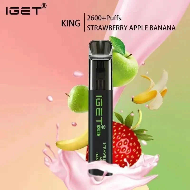 IGET King Vape Flavour- Strawberry Apple Banana- 2600 Puffs - HAPPYTRAIL 