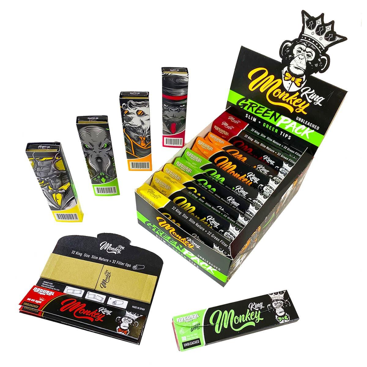 Monkey King's Green Pack Rolling Papers + Tips - HAPPYTRAIL