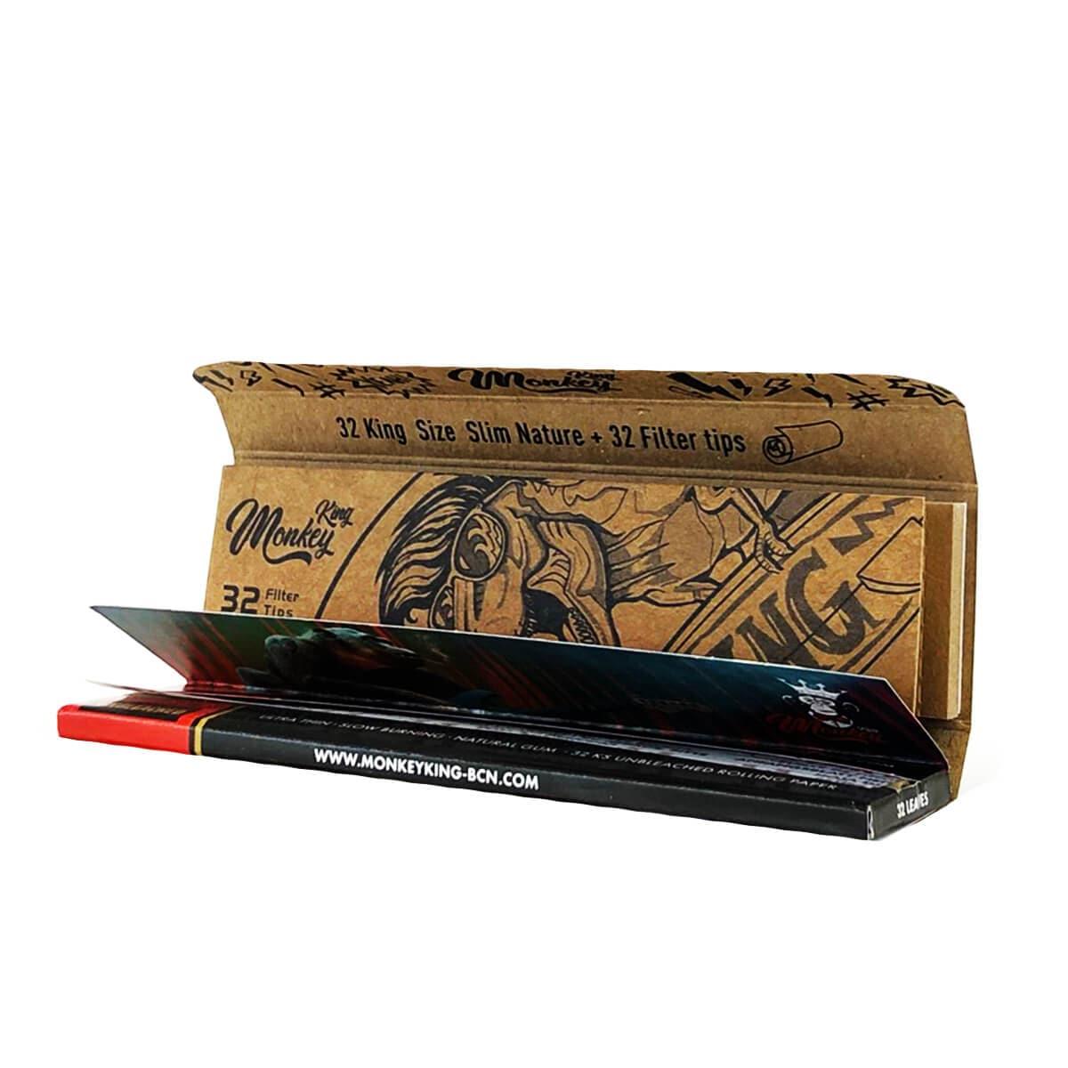 Monkey King's Woodpack Unbleached Rolling Paper + Tips - HAPPYTRAIL