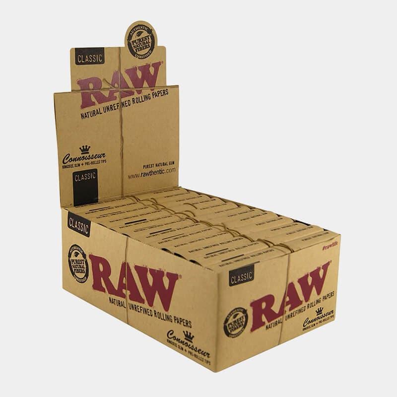 Raw Connoisseur Slim King Size with Pre-rolled tips - HAPPYTRAIL