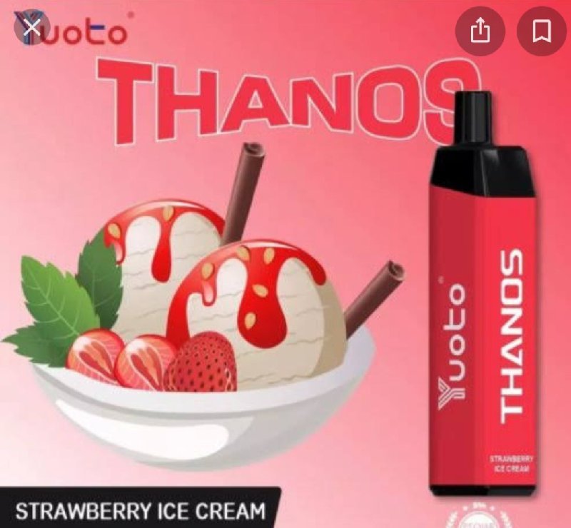 Yuoto Vape Thanos - Strawberry Ice Cream (5000 Puffs) - HAPPYTRAIL