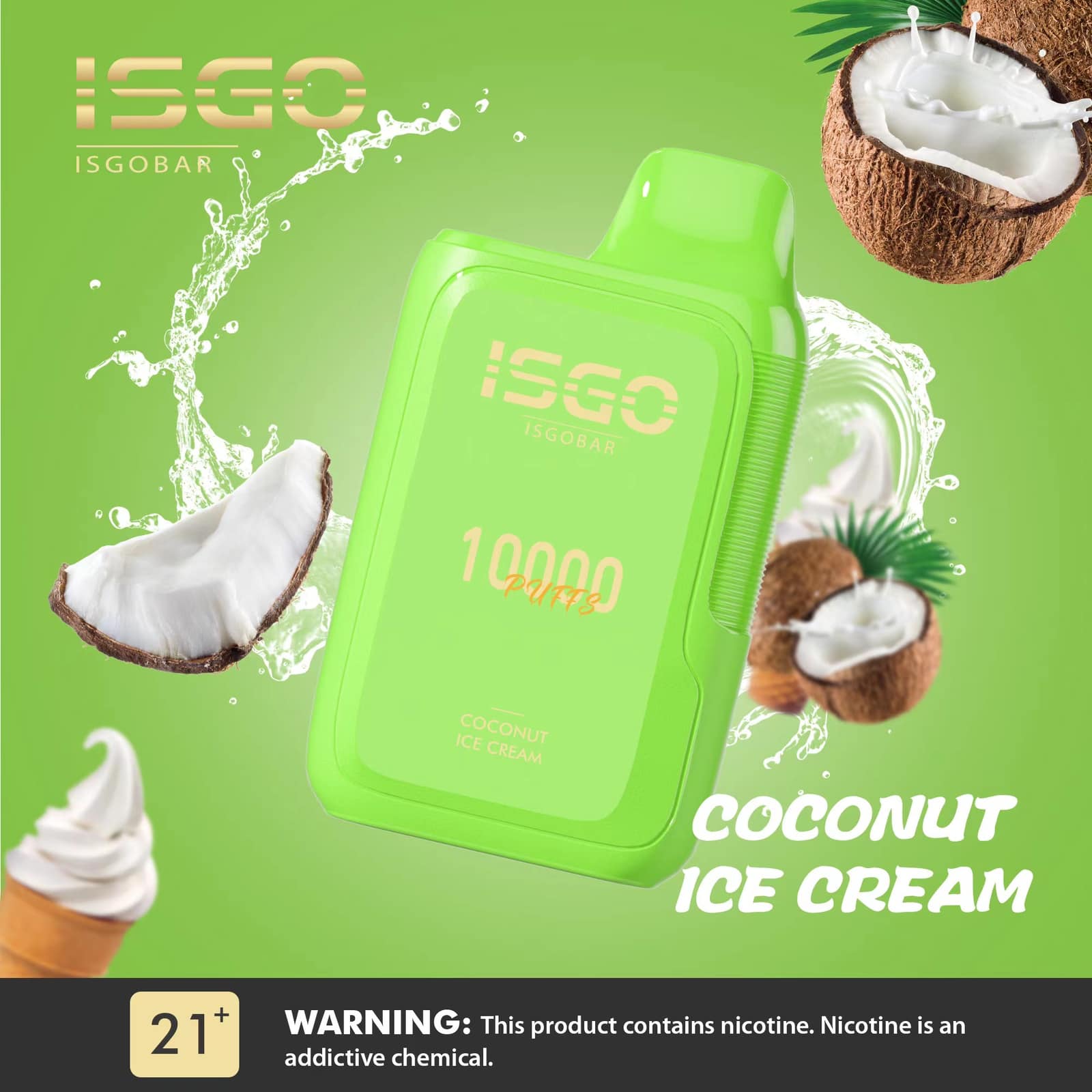 ISGO BAR 10000 - COCONUT ICE CREAM