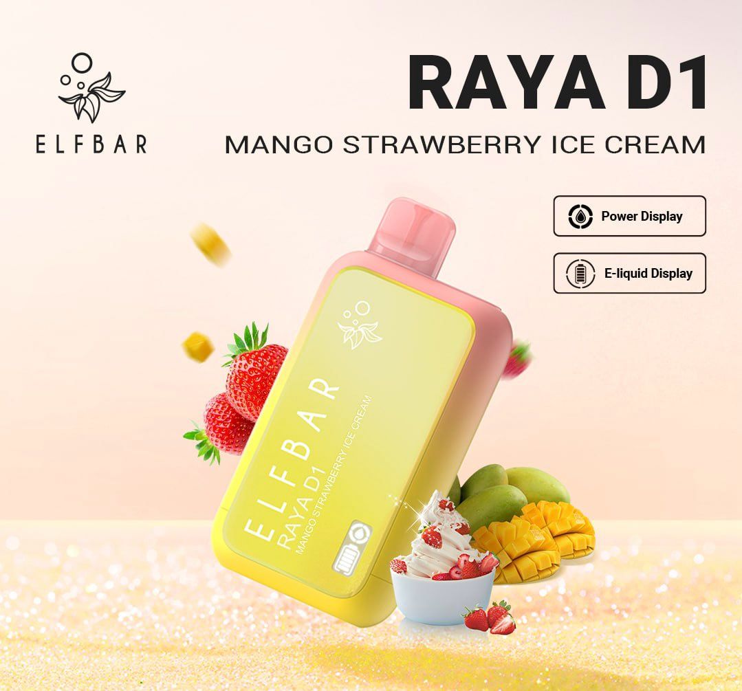 Elf Bar Raya D1 Mango Strawberry Ice Cream (13,000 Puffs)