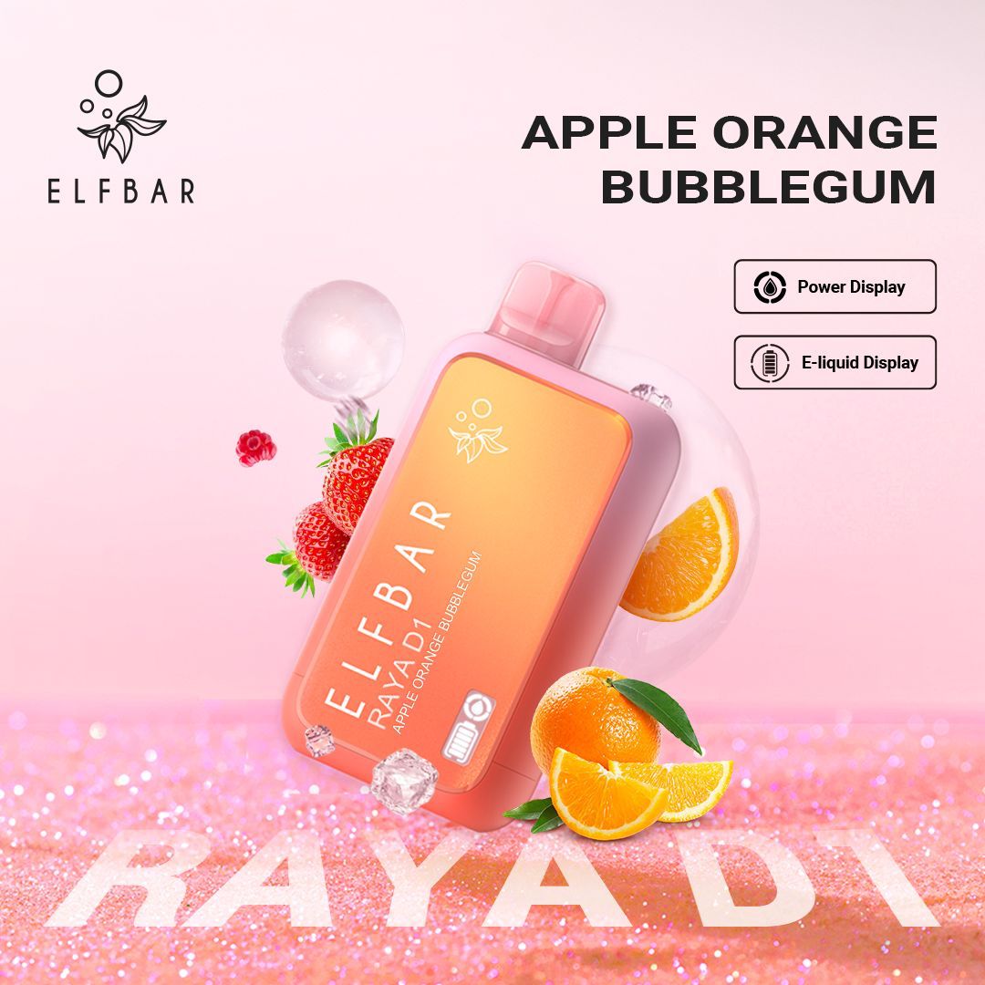 Elf Bar Raya D1 Peach Apple Orange Bubblegum (13,000 Puffs)