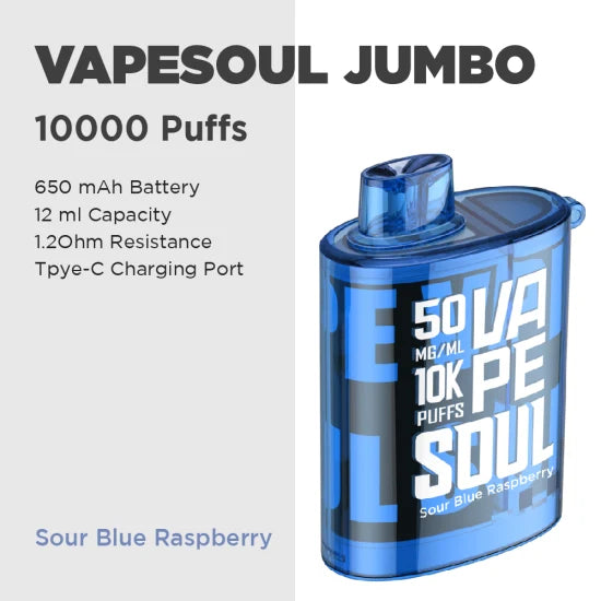 VAPESOUL JUMBO 10000 - SOUR BLUE RASPBERRY