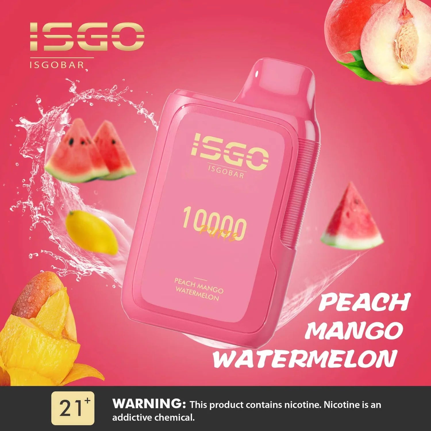 ISGO BAR 10000 - PEACH MANGO WATERMELON