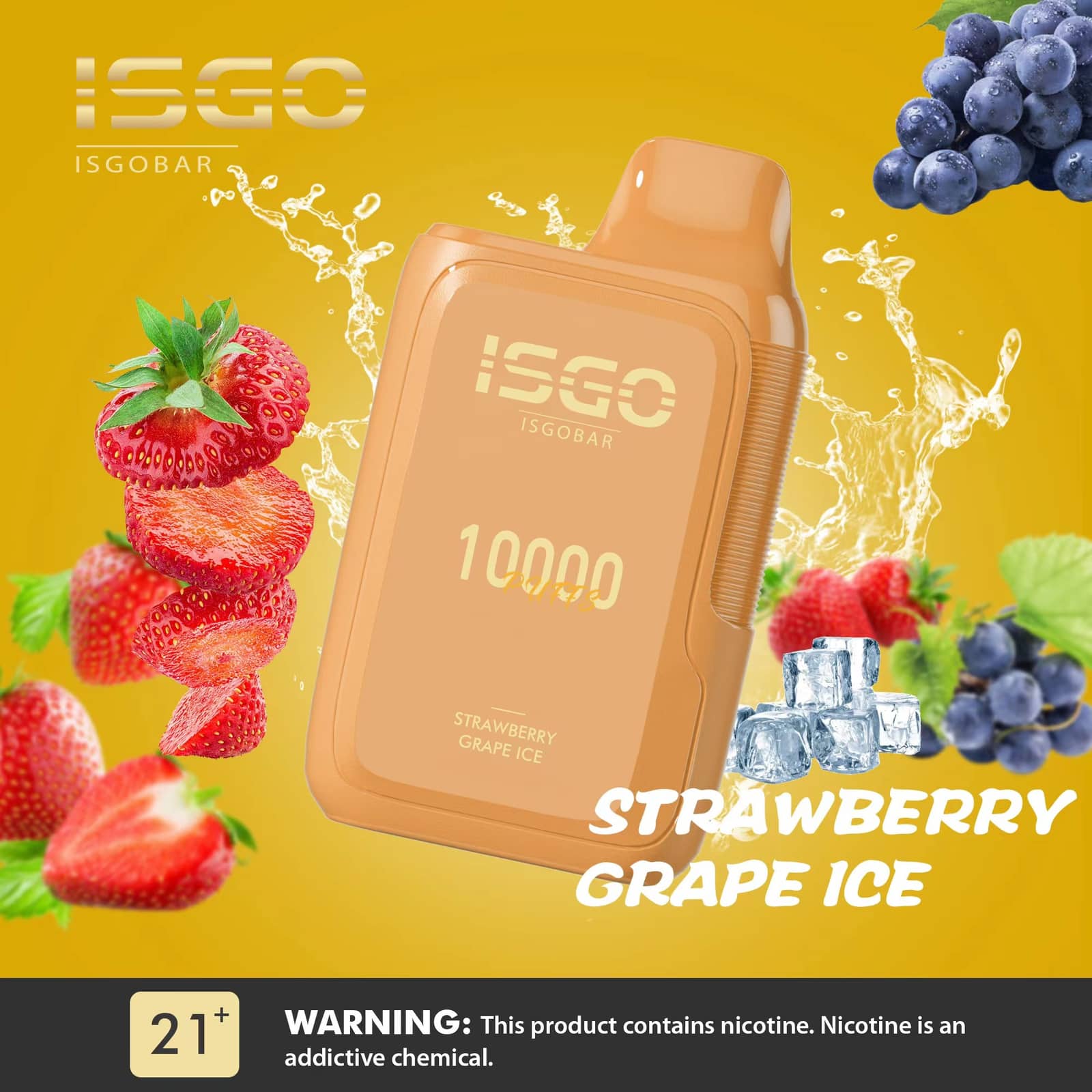 ISGO BAR 10000 - STRAWBERRY GRAPE ICE