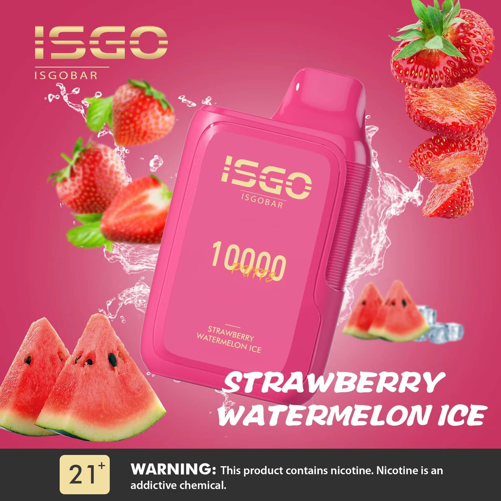 ISGO BAR 10000 - STRAWBERRY WATERMELON ICE