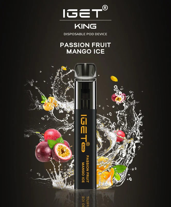IGET King Vape Flavour- Passion Fruit Mango Ice- 2600 Puffs