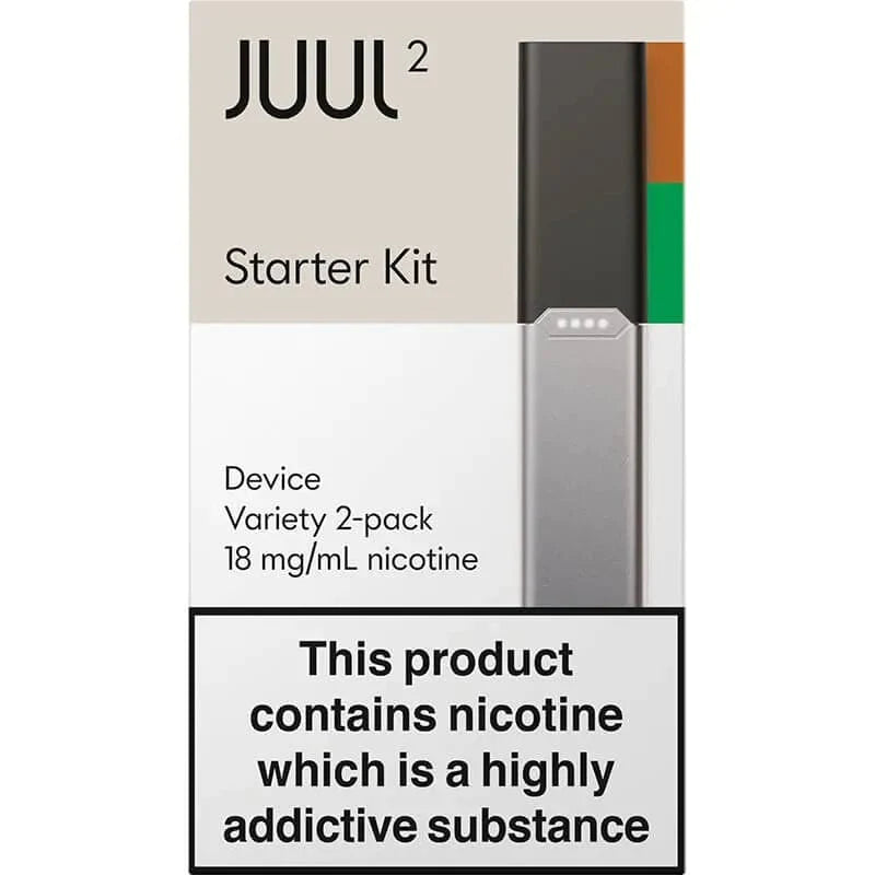 JUUL2 - Starter Kit with 2 Pods (1 Crisp Menthol + 1 Virgina Tobacco Pod)