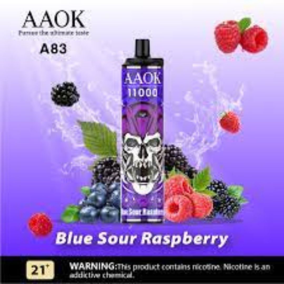 AAOK A83 11000 PUFFS - BLUE SOUR RASPBERRY - HAPPYTRAIL