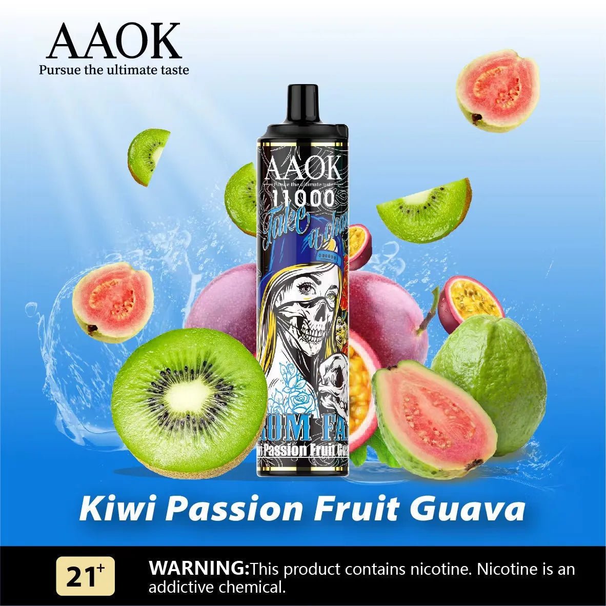 AAOK A83 11000 PUFFS - KIWI PASSION FRUIT GUAVA - HAPPYTRAIL