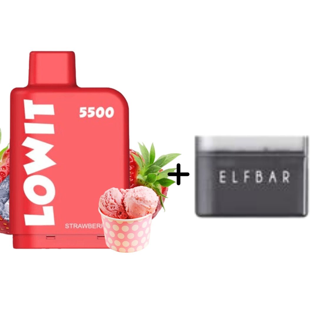 ELF BAR LOWIT 5500 PUFFS PREFILLED REFILLABLE PODS WITH DEVICE KIT - HAPPYTRAIL