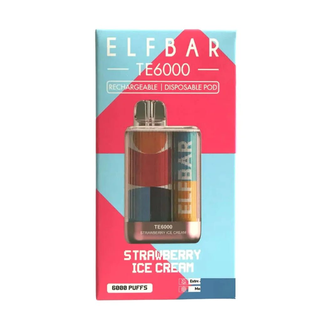 Elf Bar Vape TE6000 Strawberry Ice Cream (6000 Puffs) - HAPPYTRAIL