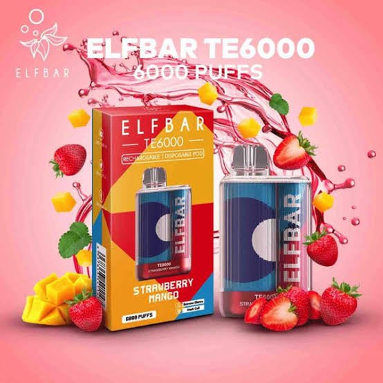 Elf Bar Vape TE6000 Strawberry Mango (6000 Puffs) - HAPPYTRAIL