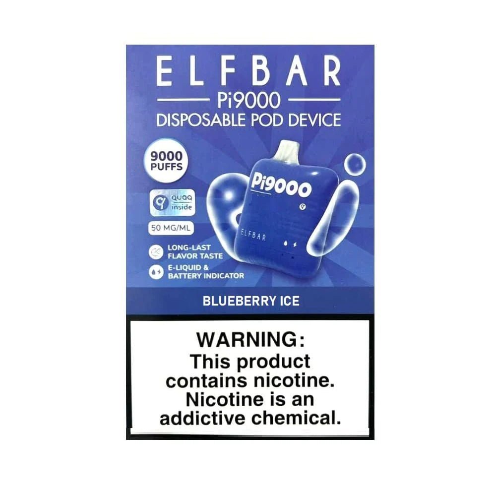 ELF BAR VAPES - Blueberry Ice Pi9000 (9000 PUFFS) - HAPPYTRAIL