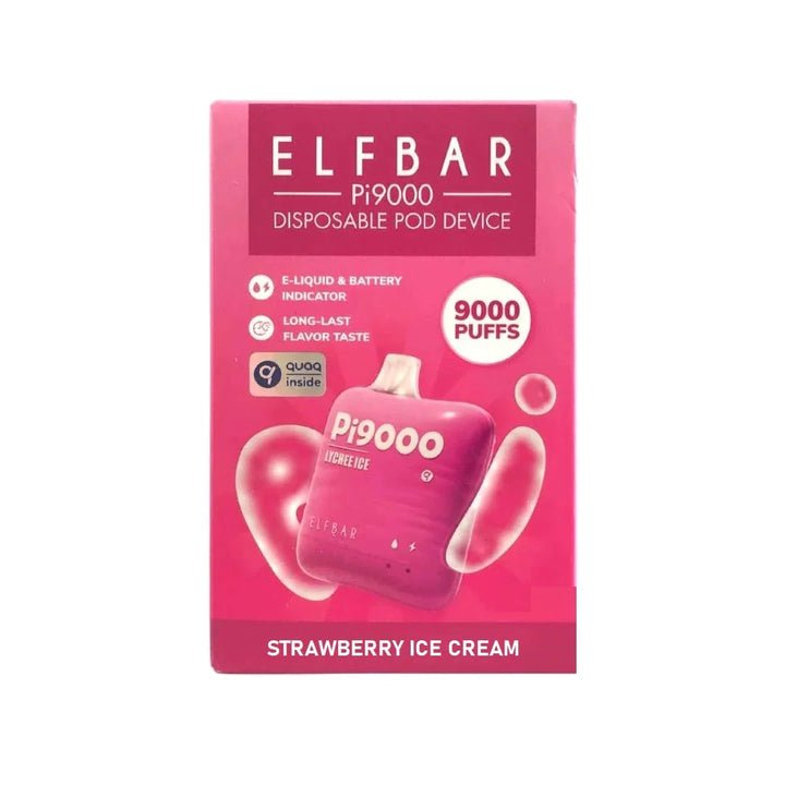ELF BAR VAPES -Strawberry Ice Cream Pi9000 (9000 PUFFS) - HAPPYTRAIL