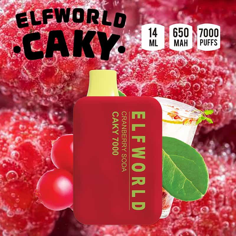 Elf World Caky Vape - Cranberry Soda (7000 Puffs) - HAPPYTRAIL