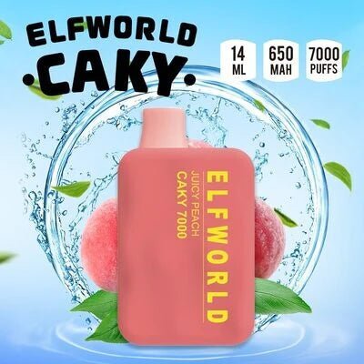 Elf World Caky Vape - Juicy Peach (7000 Puffs) - HAPPYTRAIL