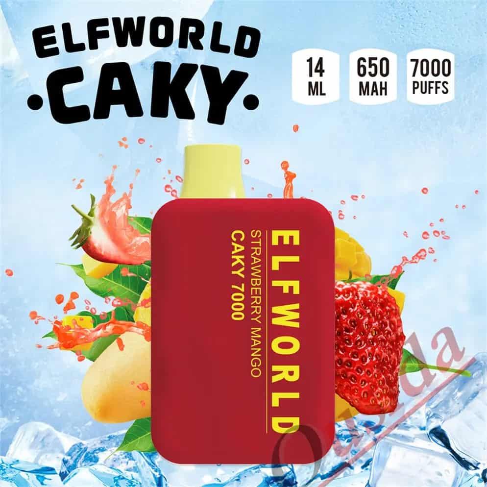 Elf World Caky Vape - Strawberry Mango (7000 Puffs) - HAPPYTRAIL