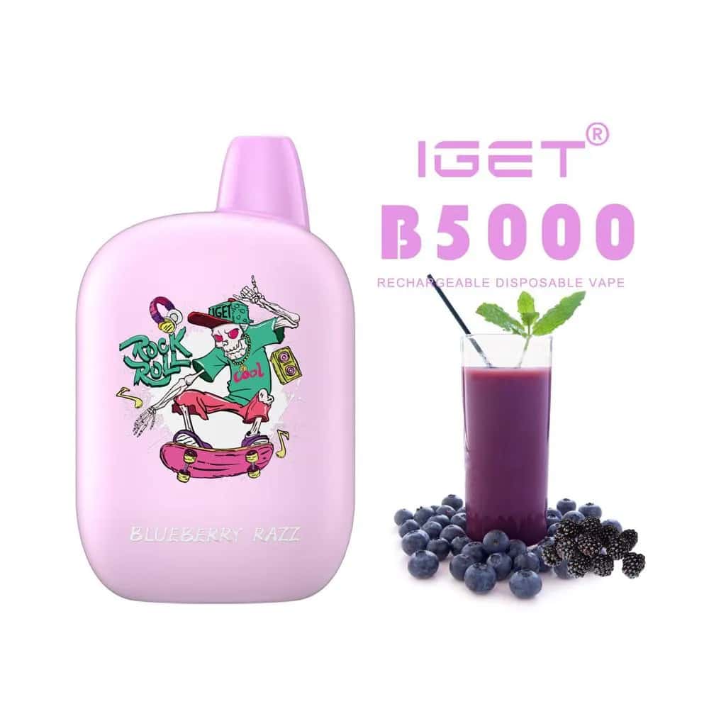 IGET B5000 Flavour- Blueberry Razz - 5000 Puffs - HAPPYTRAIL