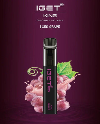 IGET King Vape Flavour- Iced Grape- 2600 Puffs - HAPPYTRAIL
