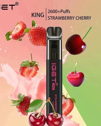 IGET King Vape Flavour- Strawberry Cherry- 2600 Puffs - HAPPYTRAIL
