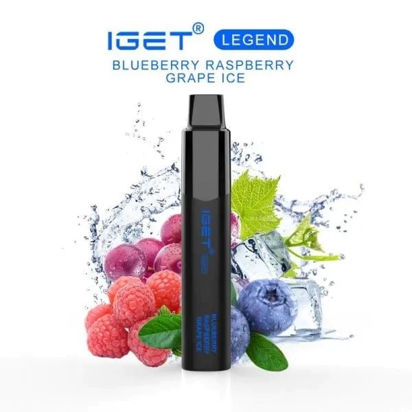 IGET (Legend) Flavour- Blueberry Raspberry Grape Ice- 4000 Puffs - HAPPYTRAIL