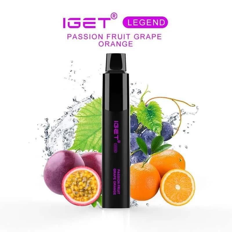 IGET (Legend) Flavour- Passion Fruit Grape Orange- 4000 Puffs - HAPPYTRAIL