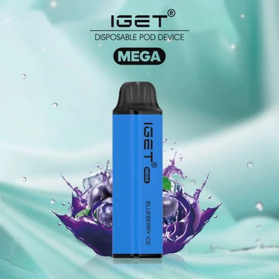 IGET (Mega) Flavour- Blueberry Ice 3000 Puffs - HAPPYTRAIL