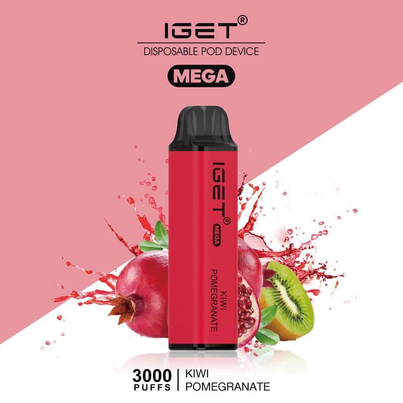 IGET (Mega) Flavour- Kiwi Pomegranate- 3000 Puffs - HAPPYTRAIL
