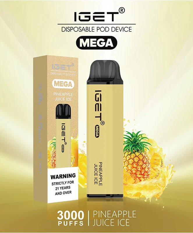 IGET (Mega) Flavour- Pineapple Juice Ice 3000 Puffs - HAPPYTRAIL