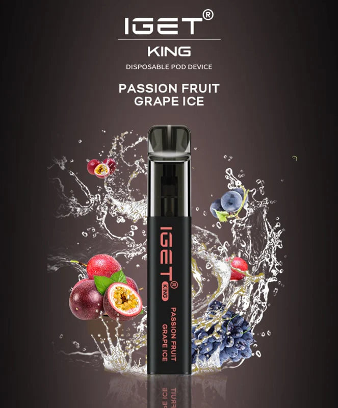 IGET King Vape Flavour- Passion Fruit Grape Ice- 2600 Puffs - HAPPYTRAIL 
