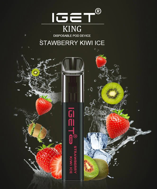 IGET King Vape Flavour- Strawberry Kiwi Ice- 2600 Puffs - HAPPYTRAIL 