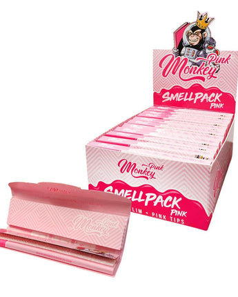 Monkey King Smellpack- KS Rolling Paper with Tips- Pink - HAPPYTRAIL