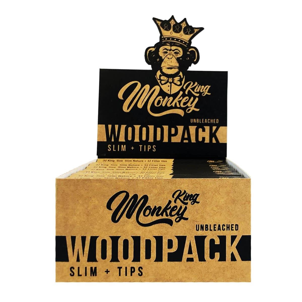 Monkey King's Woodpack Unbleached Rolling Paper + Tips - HAPPYTRAIL