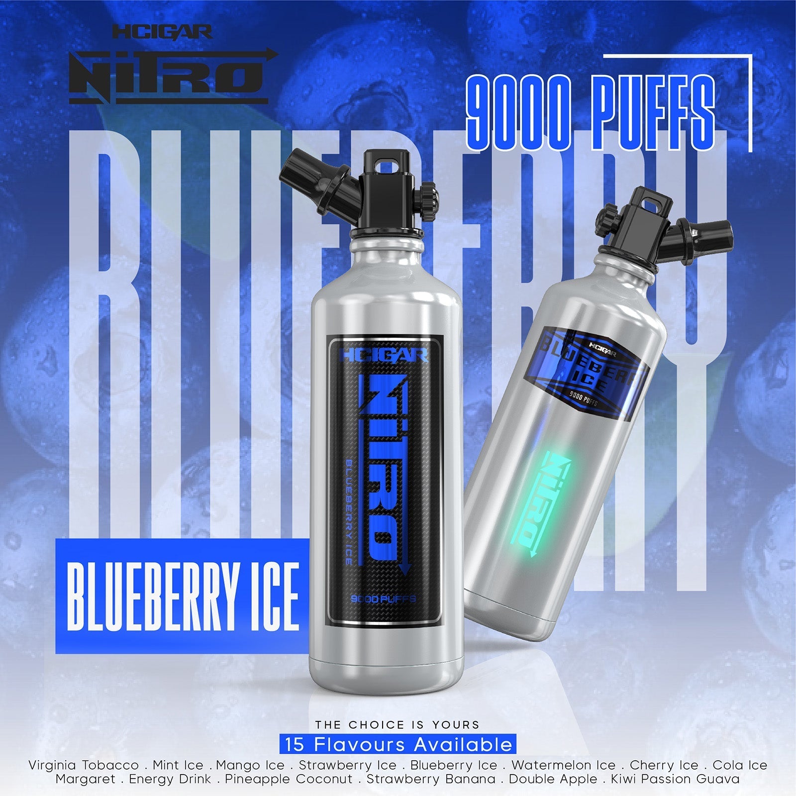 NITRO 9000 PUFFS - BLUEBERRY ICE - HAPPYTRAIL