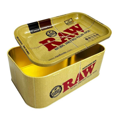 RAW Box Metal Tray Munchies with a Storage Box - HAPPYTRAIL