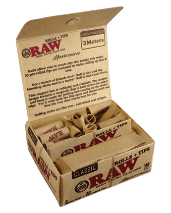 RAW Classic Masterpiece - 3mtr Roll & 30 Pre-Rolled Tips - HAPPYTRAIL