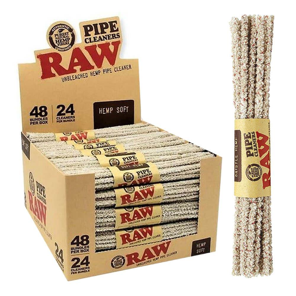 RAW- Unbleached Hemp Pipe Cleaning tool (24 cleaners/bundle) - HAPPYTRAIL