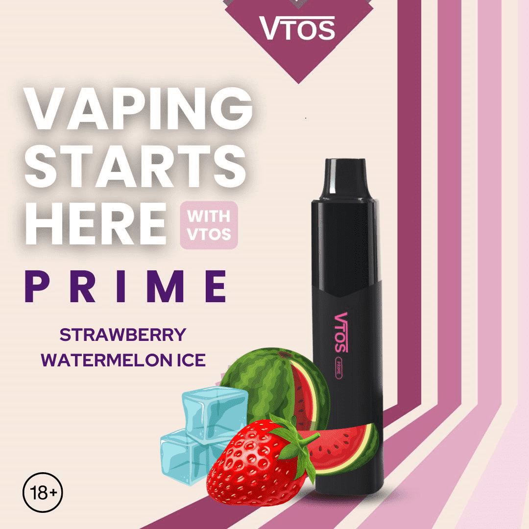 VTOS Prime 8000 Puffs - Strawberry Watermelon Ice - HAPPYTRAIL