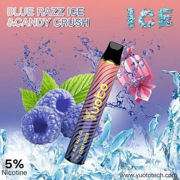 Yuoto Vape – Blue Razz Ice & Candy Crush (3000 puffs) - HAPPYTRAIL