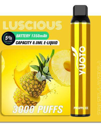 Yuoto Vape - Luscious Pineapple Ice (3000 Puffs) - HAPPYTRAIL